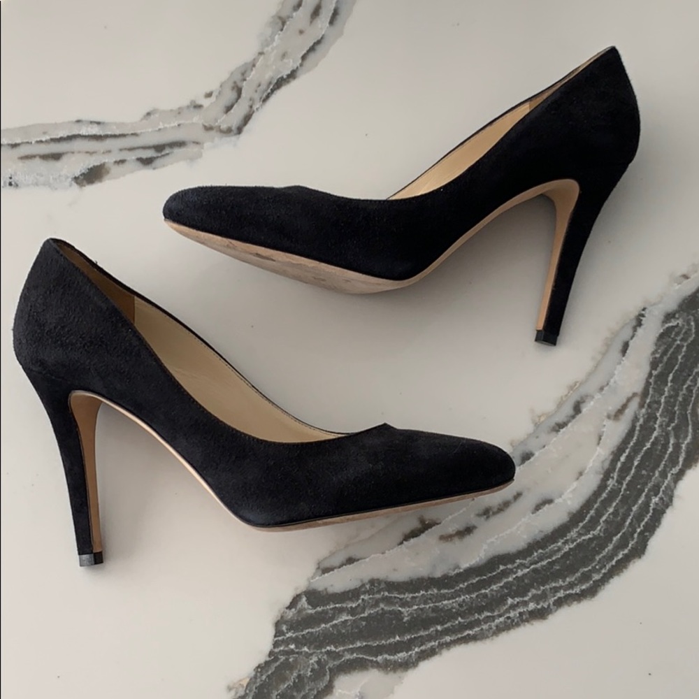 Jimmy Choo Black Suede Almond Toe Pumps